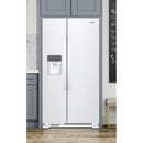 Whirlpool 36-inch, 25 cu. ft. Side-By-Side Refrigerator (White)WRS315SDHW