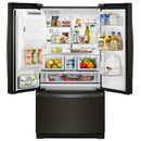Whirlpool 36-inch, 26.8 cu. ft. Freestanding French 3-Door Refrigerator Water and Ice Dispensing System (Black Stainless Fingerprint Resistant)WRF767SDHV
