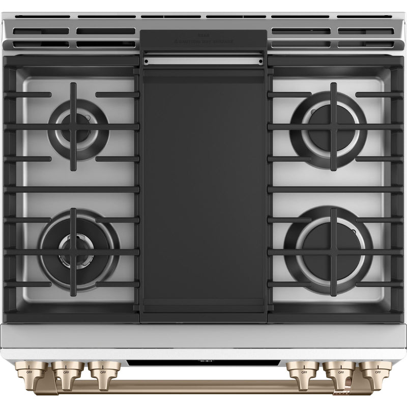 Café 30-inch Slide-In Gas Range with Warming Drawer CGS700P3MD1