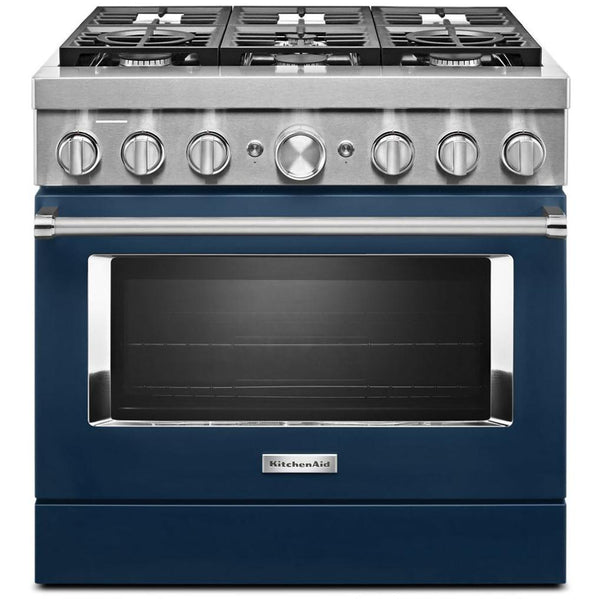 KitchenAid 36-inch Freestanding Dual Fuel Range with Even-Heat™ True Convection KFDC506JIB IMAGE 1