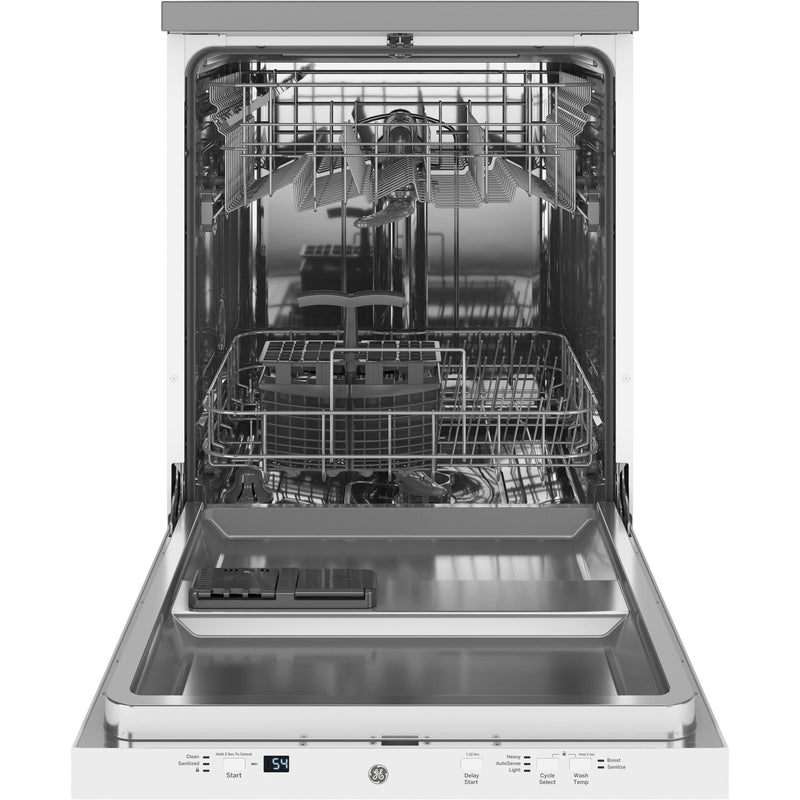 GE 18-inch Portable Dishwasher with Sanitize Option GPT145SSLSS