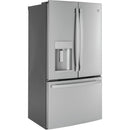 GE 36-inch, 22.1 cu.ft. Counter-Depth French 3-Door Refrigerator with external water and ice dispensing system GYE22GYNFS