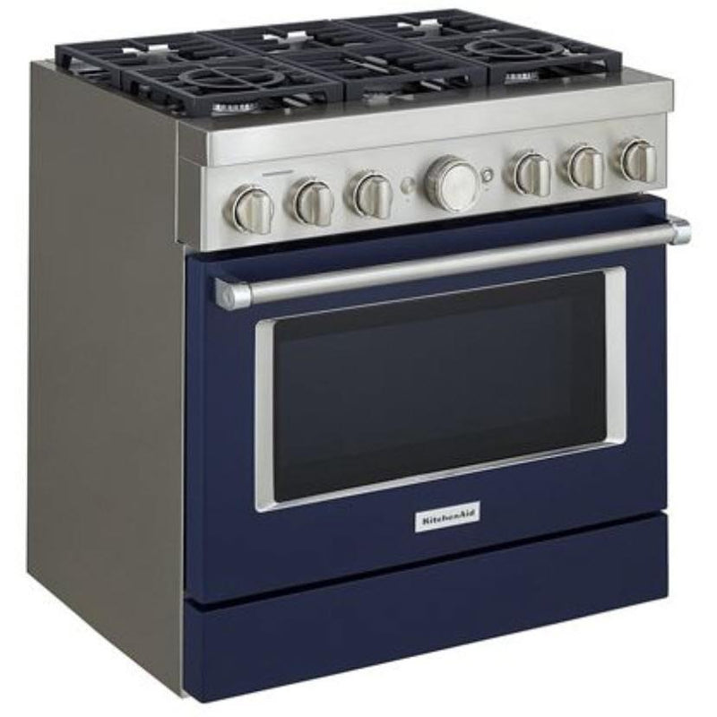 KitchenAid 36-inch Freestanding Gas Range with Even-Heat™ True Convection KFGC506JIB IMAGE 2