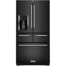 KitchenAid 36-inch, 25.8 cu. ft. French 5-Door Refrigerator with Ice and Water KRMF706EBSKRMF706EBS