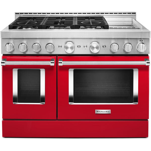 KitchenAid 48-inch Freestanding Gas Range with Even-Heat™ True Convection KFGC558JPA IMAGE 1