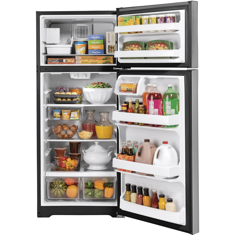 GE 28-inch, 17.5 cu. ft. Top Freezer Refrigerator with Icemaker GIE18GSNRSS IMAGE 3