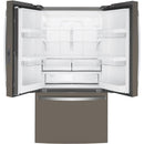 GE 36-inch, 23.1 cu.ft. Counter-Depth French 3-Door Refrigerator with Interior Ice Maker (Fingerprint-Resistant Slate) GWE23GMNES (GWE23GMNES)