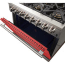 Forno Capriasca Alta Qualita 36-inch Freestanding Dual Fuel Range with Convection Technology FFSGS6187-36 (Red)FFSGS618736RED