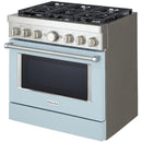 KitchenAid 36-inch Freestanding Gas Range with Even-Heat™ True Convection KFGC506JMBKFGC506JMB