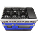 Forno Galiano Alta Qualita 48-inch Freestanding Dual Fuel Range with Convection Technology FFSGS6156-48 (Blue)FFSGS615648BLU