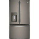 GE Profile 36-inch, 22.2 cu.ft. Counter-Depth French 3-Door Refrigerator with Water and Ice Dispensing System PYE22KMKES