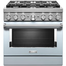 KitchenAid 36-inch Freestanding Dual Fuel Range with Even-Heat™ True Convection KFDC506JMBKFDC506JMB