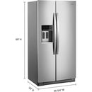Whirlpool 36-inch, 20 cu.ft. Counter-Depth Side-by-Side Refrigerator with In-Door-Ice® WRS970CIHZ IMAGE 2