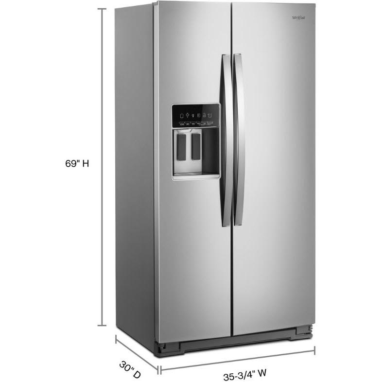 Whirlpool 36-inch, 20 cu.ft. Counter-Depth Side-by-Side Refrigerator with In-Door-Ice® WRS970CIHZ IMAGE 2