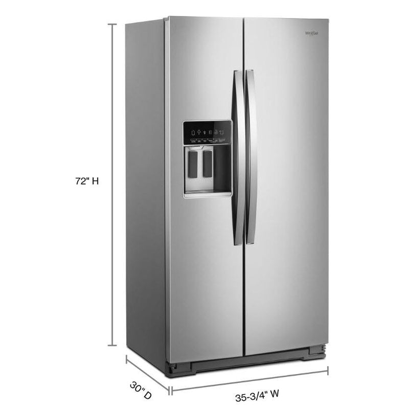 Whirlpool 36-inch, 23 cu.ft. Counter-Depth Side-by-Side Refrigerator with External Water and Ice Dispensing System WRS973CIHZ IMAGE 2