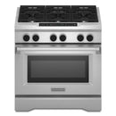 KitchenAid 36-inch Freestanding Dual-Fuel Range with Even-Heat™ KDRS467VSS