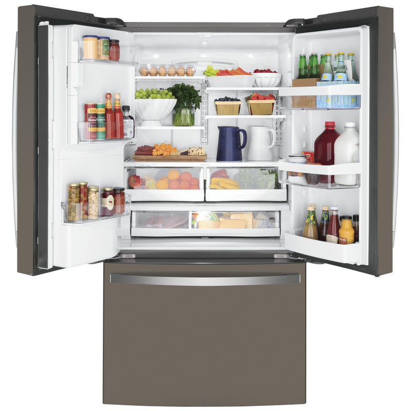 GE 33-inch, 24.8 cu. ft. French 3-Door Refrigerator with Ice and Water