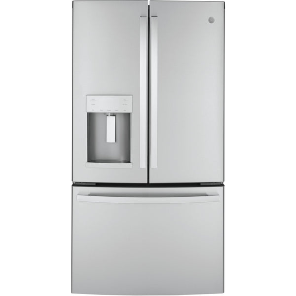 GE 36-inch, 22.1 cu.ft. Counter-Depth French 3-Door Refrigerator with external water and ice dispensing system GYE22GYNFS IMAGE 1