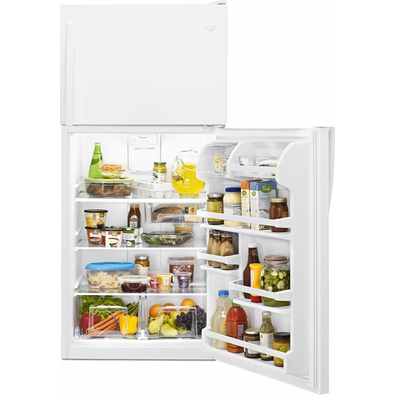 Whirlpool 30-inch, 18.2 cu.ft. Freestanding Top Freezer Refrigerator with Flexi-Slide™ Bin WRT318FZDW