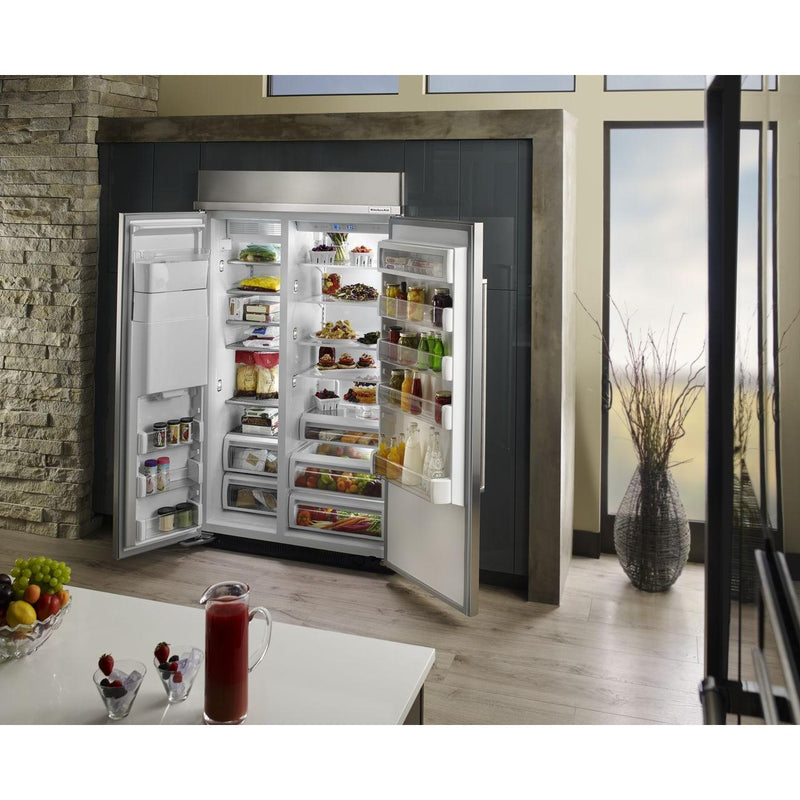 KitchenAid 48-inch, 29.5 cu.ft. Built-in Side-by-Side Refrigerator with Water and Ice Dispensing System KBSD608ESS IMAGE 10