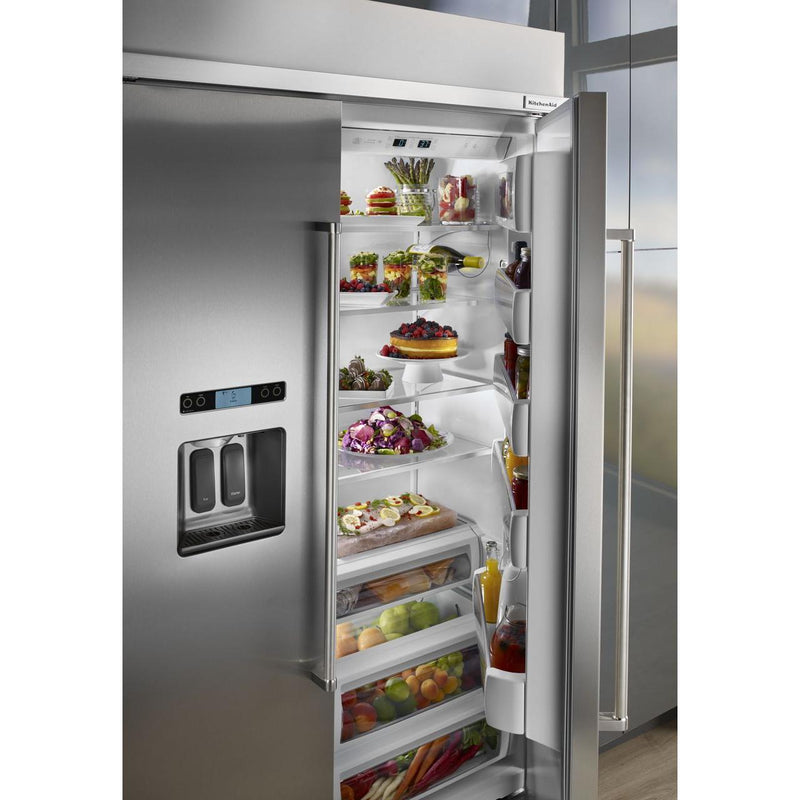 KitchenAid 48-inch, 29.5 cu.ft. Built-in Side-by-Side Refrigerator with Water and Ice Dispensing System KBSD608ESS IMAGE 9