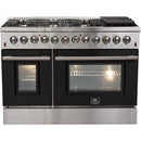 Forno Galiano Alta Qualita 48-inch Freestanding Dual Fuel Range with Convection Technology FFSGS6156-48BLKFFSGS615648BLK