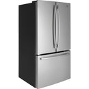 GE 36-inch French 3-Door Refrigerator with Internal Water Dispenser (Fingerprint Resistant Stainless)GNE27JYMFS