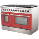 Forno Galiano Alta Qualita 48-inch Freestanding Dual Fuel Range with Convection Technology FFSGS6156-48 (Red)FFSGS615648RED