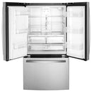 GE 36-inch, 25.6 cu.ft. Freestanding French 3-Door Refrigerator with Multiflow Air System GFE26JYMFS