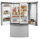 GE Profile 36-inch, 22.1 cu.ft. Counter-Depth French 3-Door Refrigerator with External Water and Ice Dispensing System PYD22KSLSSPYD22KSLSS