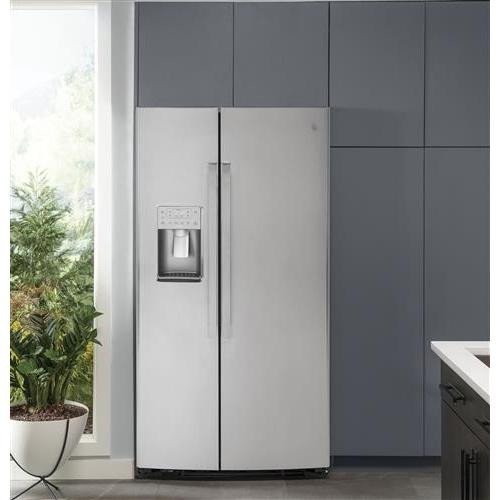 GE 21.8-cu ft Counter-depth Side-by-Side Refrigerator with Ice