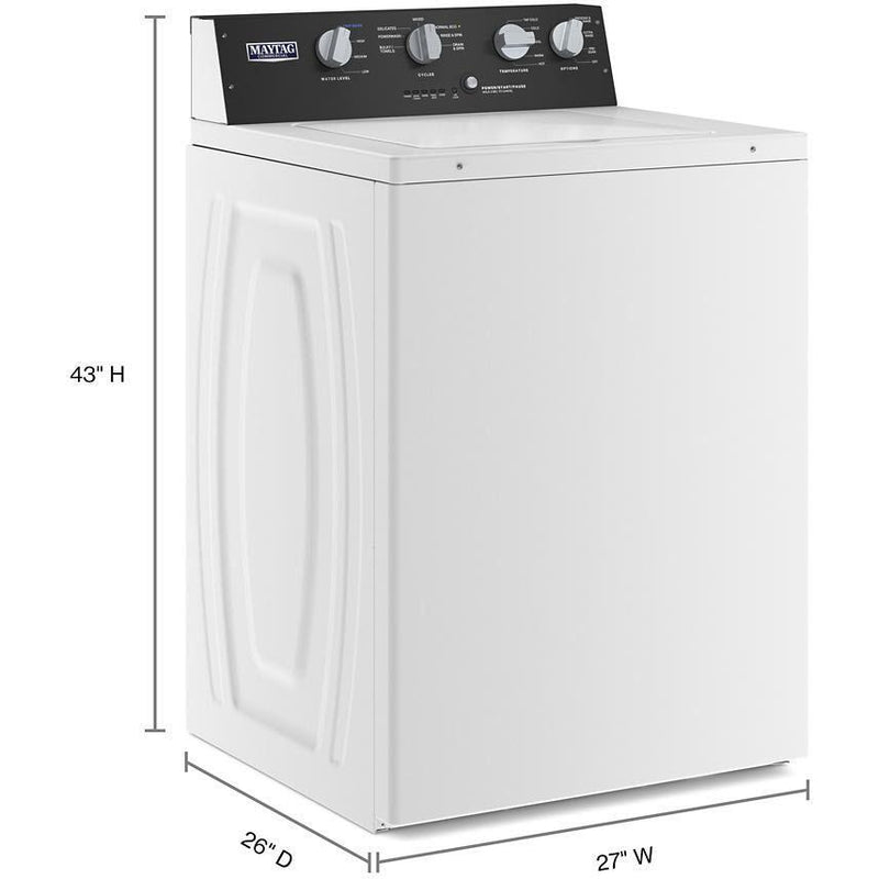 Maytag Commercial Laundry 3.5 cu. ft. Top Loading Washer with Dual-Action Agitator MVWP586GW (MVWP586GW)