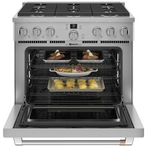 Café 36-inch Freestanding Dual-Fuel Range with 6 Burners C2Y366P2TS1