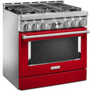 KitchenAid 36-inch Freestanding Gas Range with Even-Heat™ True Convection KFGC506JPAKFGC506JPA