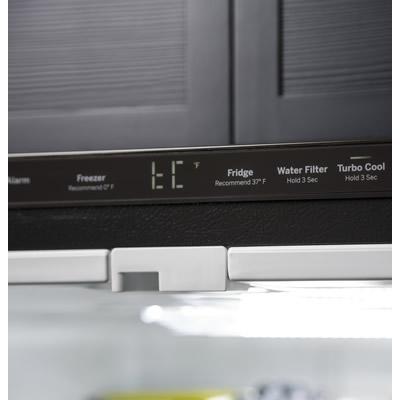 GE 33-inch, 24.8 cu. ft. French 3-Door Refrigerator with Internal Water Dispenser GNE25JYKFS