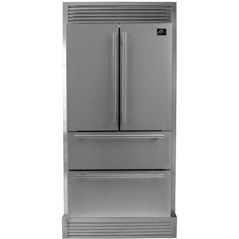 Forno 36-inch, 19.2 cu.ft. Freestanding French 4-Door Refrigerator with Interior Ice Maker FFRBI1820-40SG IMAGE 1