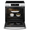 GE 30-inch Slide-in Electric Range with Convection Technology GRS600AV (White) (GRS600AVWW)