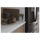 GE Profile 36-inch, 22.2 cu.ft. Counter-Depth French 3-Door Refrigerator with Water and Ice Dispensing System PYE22KBLTS