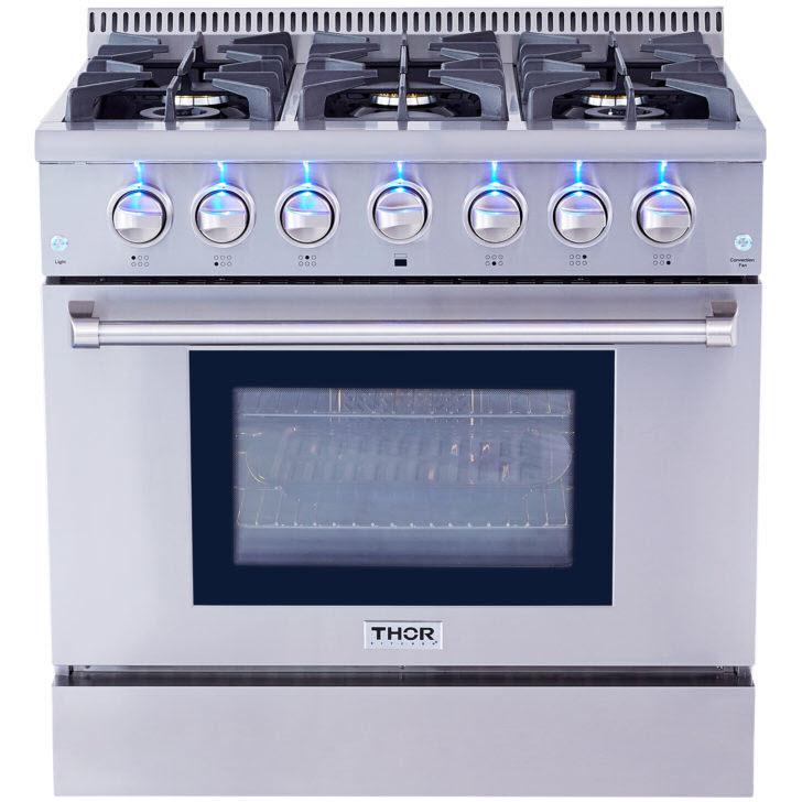  Thor Kitchen 36-inch Freestanding Gas Range HRG3618ULP IMAGE 2