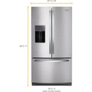 Whirlpool 36-inch, 26.8 cu. ft. Freestanding French 3-Door Refrigerator Water and Ice Dispensing System (Fingerprint Resistant Stainless)WRF767SDHZ