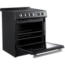 Forno 30-inch, 5 cu.ft Leonardo Espresso Electric Range FFSEL6012-30BLK