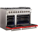 Forno Capriasca Alta Qualita 48-inch Freestanding Gas Range with Convection Technology FFSGS6260-48 (Red)FFSGS626048RED