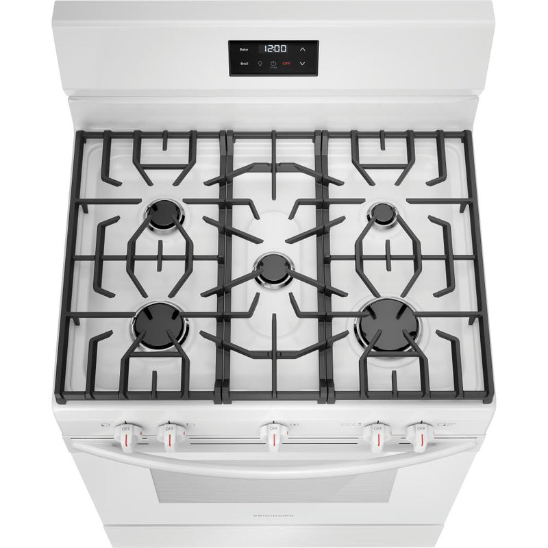 Frigidaire 30-inch Freestanding Gas Range with 5 Burners FCRG3052BW