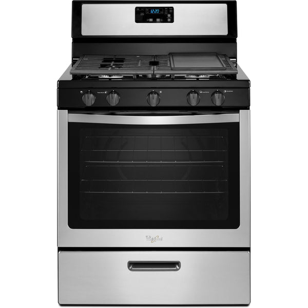 Whirlpool 30-inch Freestanding Gas Range with AccuSimmer® Burner WFG505M0BS