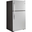 GE 33-inch, 21.9 cu. ft. Top Freezer Refrigerator with edge-to-edge glass shelves (Stainless Steel) (GTE22JSNRSS)GTE22JSNRSS