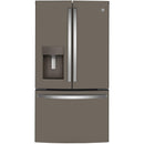 GE 36-inch, 22.1 cu.ft. Counter-Depth French 3-Door Refrigerator with external water and ice dispensing system GYE22GMNES