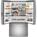 GE 36-inch, 28.7 cu. ft. French 3-Door Refrigerator with Icemaker GNE29GYNFS
