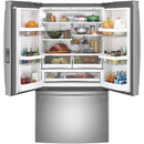 GE 36-inch, 28.7 cu. ft. French 3-Door Refrigerator with Icemaker GNE29GYNFS