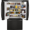 GE Profile 36-inch, 22.2 cu.ft. Counter-Depth French 3-Door Refrigerator with Water and Ice Dispensing System PYE22KBLTS