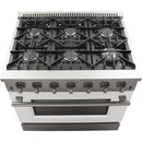 Forno Galiano Alta Qualita 36-inch Freestanding Gas Range with Convection Technology FFSGS6244-36WHTFFSGS624436WHT